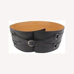 Hermès Black x Brown Corset Waist Belt 55h414s